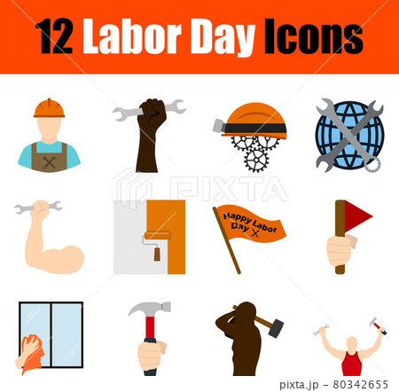 Labor Day Icon Set Labor Day Icon Set 80342655