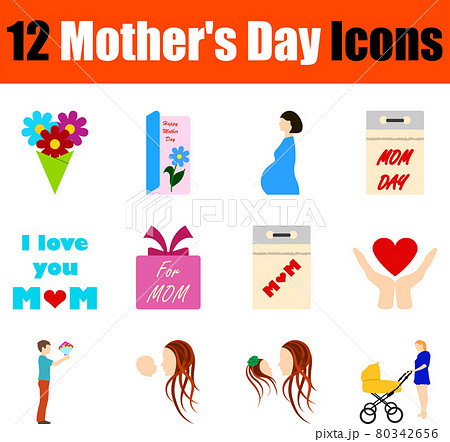 Mother's Day Icon Set Mother's Day Icon Set 80342656