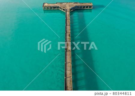 Than Mayom Bridge, Sunken and drowning boats in koh Chang, Trat, Thailand Than Mayom Bridge, Sunken and drowning boats in koh Chang, Trat, Thailand 80344811