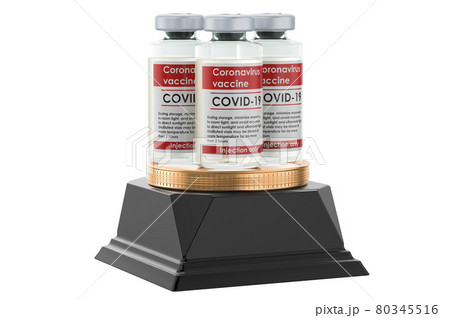 Vaccine golden award concept. 3D rendering Vaccine golden award concept. 3D rendering 80345516