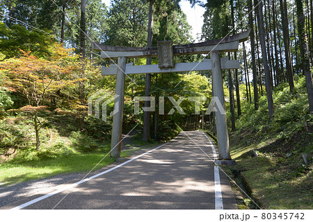 猿丸神社　参道の鳥居　京都府宇治田原 80345742