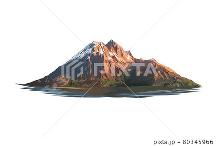 Mountain from a splash of watercolor, colored drawing, realistic 80345966