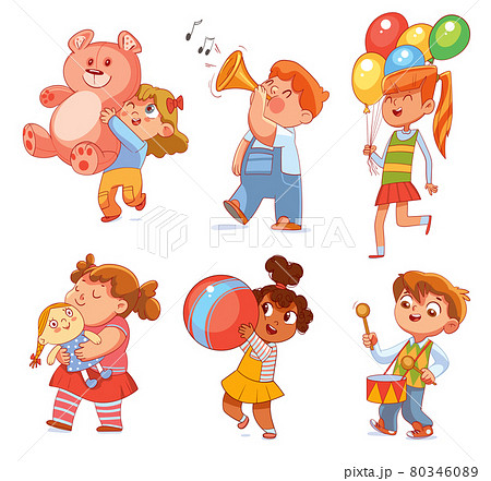 Children playing with toys and musical instruments Children playing with toys and musical instruments 80346089