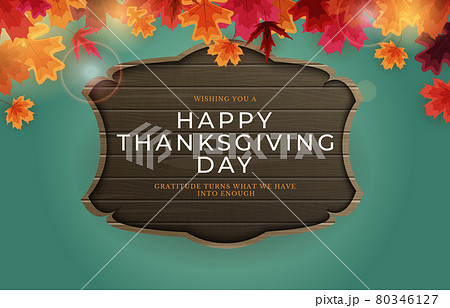 Happy Thanksgiving Holiday Background with Falling Leaves. Vector Illustration Happy Thanksgiving Holiday Background with Falling Leaves. Vector Illustration 80346127