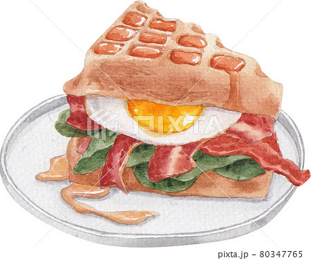 American Food with decor watercolor 80347765