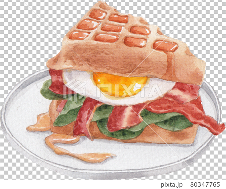 American Food with decor watercolor 80347765