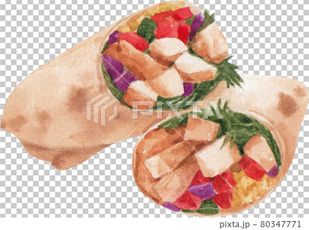 American Food with decor watercolor 80347771