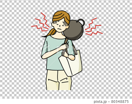 鞄を持って肩に負担がかかっている女性 鞄を持って肩に負担がかかっている女性 80348875