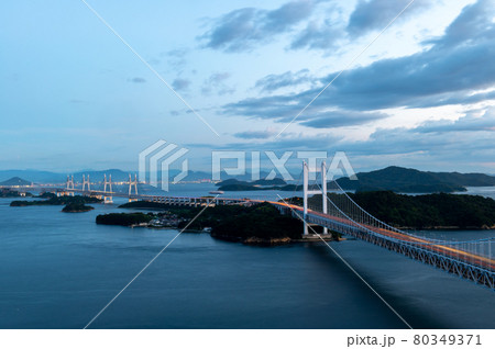 瀬戸大橋　夕景 80349371