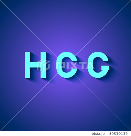 HCG neon typography poster. Human Chorionic Gonadotropin 3d lettering. Vector illustration. Easy to edit template for banner, flyer, brochure, etc. 80350136