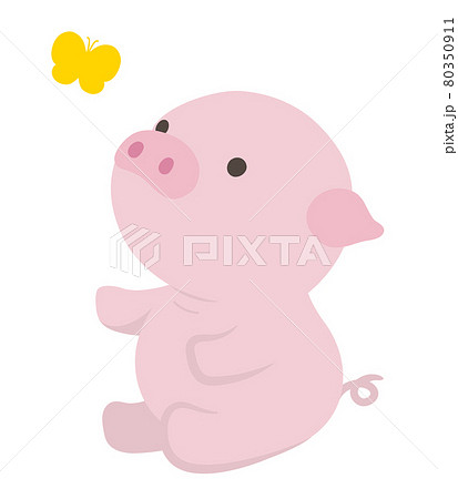 かわいい豚のイラスト 80350911