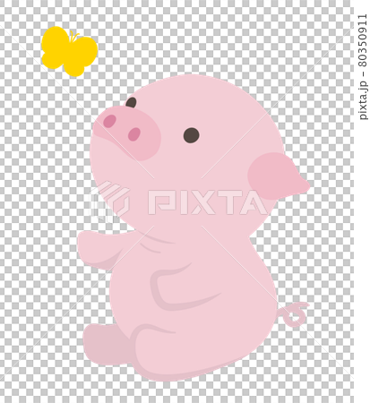 かわいい豚のイラスト 80350911