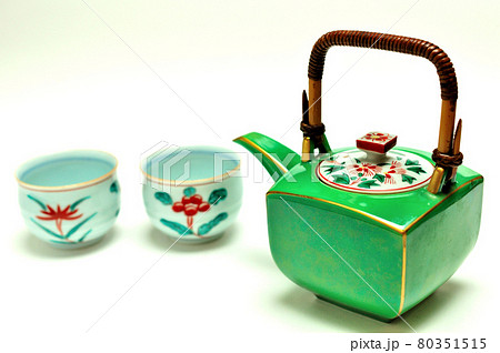 美濃焼赤絵の湯呑みセット 80351515