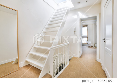 Stairs in the luxury hallway looking elegance 80351851