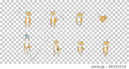 Dog pose collection 80353229