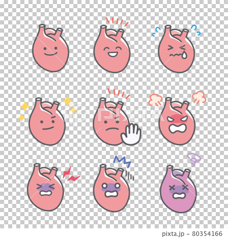 Facial expression set about emotions of the human heart 80354166