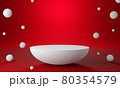 Red white circle product display stage or blank podium pedestal background 3d rendering 80354579
