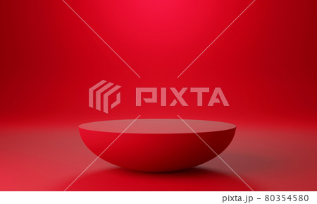 Red circle product display stage or blank podium pedestal background 3d rendering Red circle product display stage or blank podium pedestal background 3d rendering 80354580