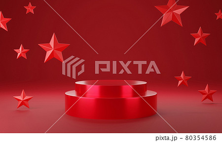 Red circle product display stage or blank podium pedestal background 3d rendering Red circle product display stage or blank podium pedestal background 3d rendering 80354586