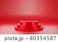 Red circle product display stage or blank podium pedestal background 3d rendering 80354587