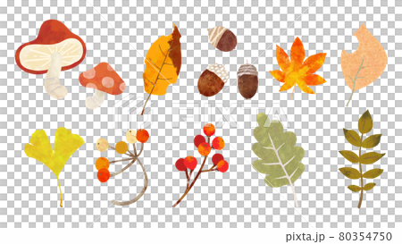 Handwritten parts that can be used for autumn design 80354750
