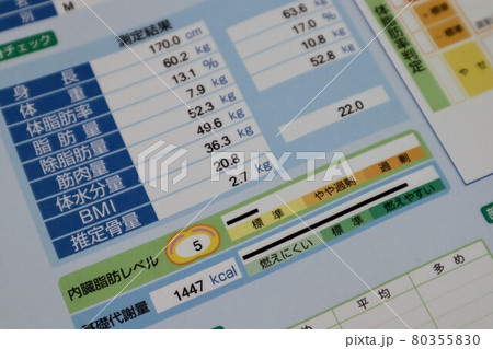 体組成計の結果 体組成計の結果 80355830