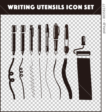 Writing utensil icon set 80358177