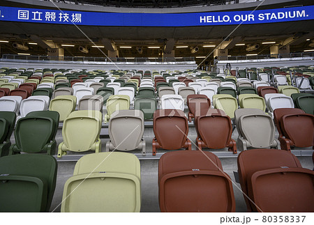 国立競技場 新国立競技場 の内部 座席の写真素材