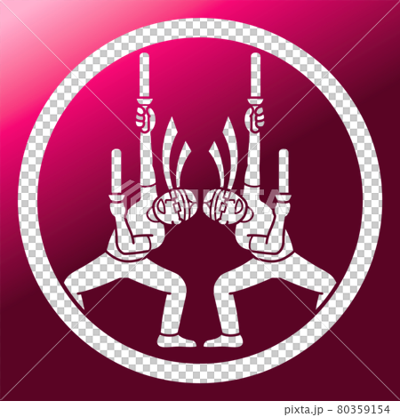 家族徽章風格的圖標 Wotagei Human Otaku 日本徽章 80359154