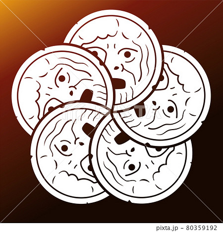 家紋風アイコン　真実の口　日本の紋章 80359192