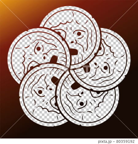 Family crest-style icon Mouth of Truth Japanese coat of arms 80359192