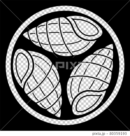 Family crest-style icon, snail, snail, Japanese coat of arms 80359193