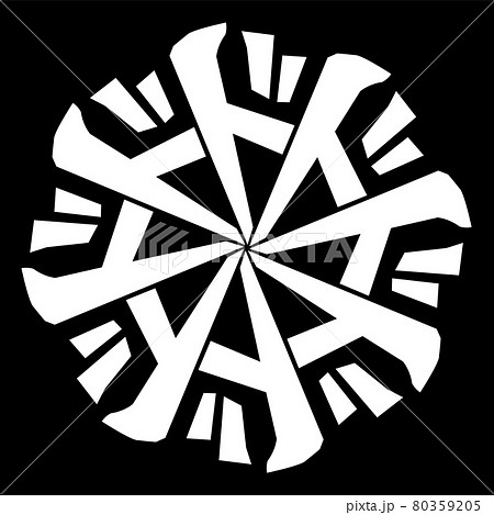 家紋風アイコン 擬音語 漫画表現 日本の紋章のイラスト素材