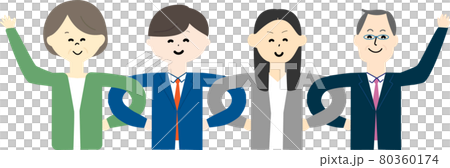 Image illustration of office workers of all ages 80360174