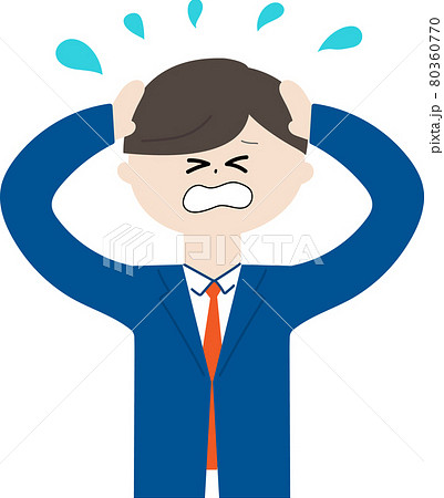 若いビジネスマンが焦っているイメージイラストのイラスト素材 若いビジネスマンが焦っているイメージイラストのイラスト素材