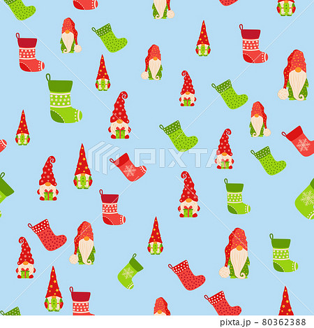 Christmas seamless pattern with gnomes. Scandinavian Christmas 80362388