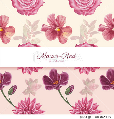 Pattern seamless with muave red floral concept,waterolor style 80362415