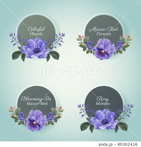 Logo design with muave red floral concept,waterolor style 80362416