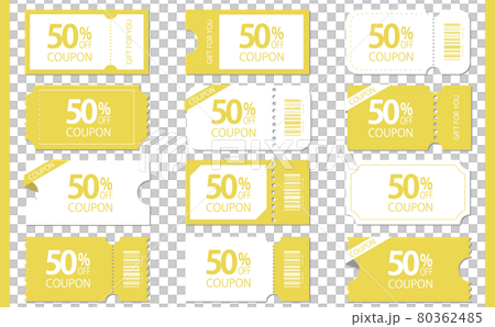 クーポン券のデザインイラストセット クーポン券のデザインイラストセット 80362485