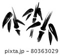 水墨画風の竹・和風の白黒挿絵素材 80363029