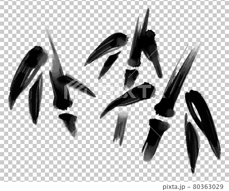 Ink painting style bamboo / Japanese style black and white illustration material Ink painting style bamboo / Japanese style black and white illustration material 80363029