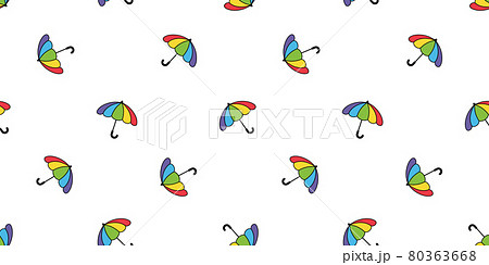 umbrella seamless pattern rainbow LGBT pride raining isolated cartoon tile wallpaper repeat background doodle illustration design 80363668