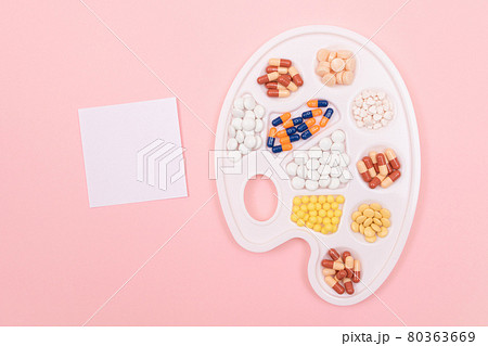 Pharmaceutical Industry and Medicinal Products - Different Colored Pills 80363669