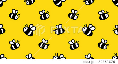 honey bee seamless pattern vector honeycomb cartoon repeat background tile wallpaper illustration scarf isolated doodle textile yellow design 80363676