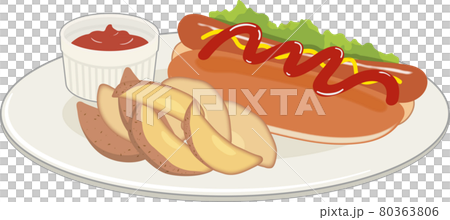ホットドッグ ポテト付き ホットドッグ ポテト付き 80363806