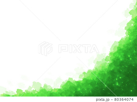 シンプルで綺麗な緑色の星空のフレーム背景のイラスト素材