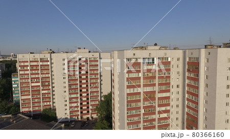 An aerial view of three similar looking multi storey buildings An aerial view of three similar looking multi storey buildings 80366160