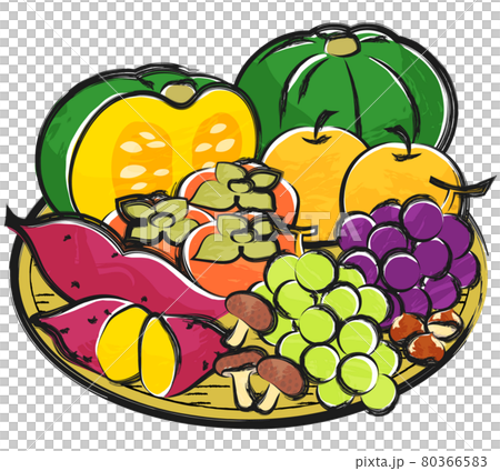 秋の味覚イラスト　和風 80366583