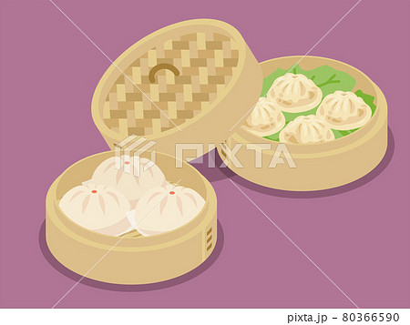 小籠包と肉まんのベクターイラスト素材のイラスト素材