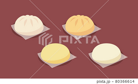 様々な肉まんのベクターイラスト素材 様々な肉まんのベクターイラスト素材 80366614